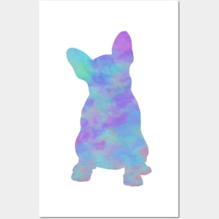 Rainbow Pastel French Bulldog Sitting Posters and Art